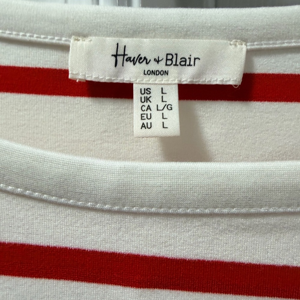 Haver + Blair (set of 2) Navy and cream & White and red Striped Tops - Picture 10 of 13
